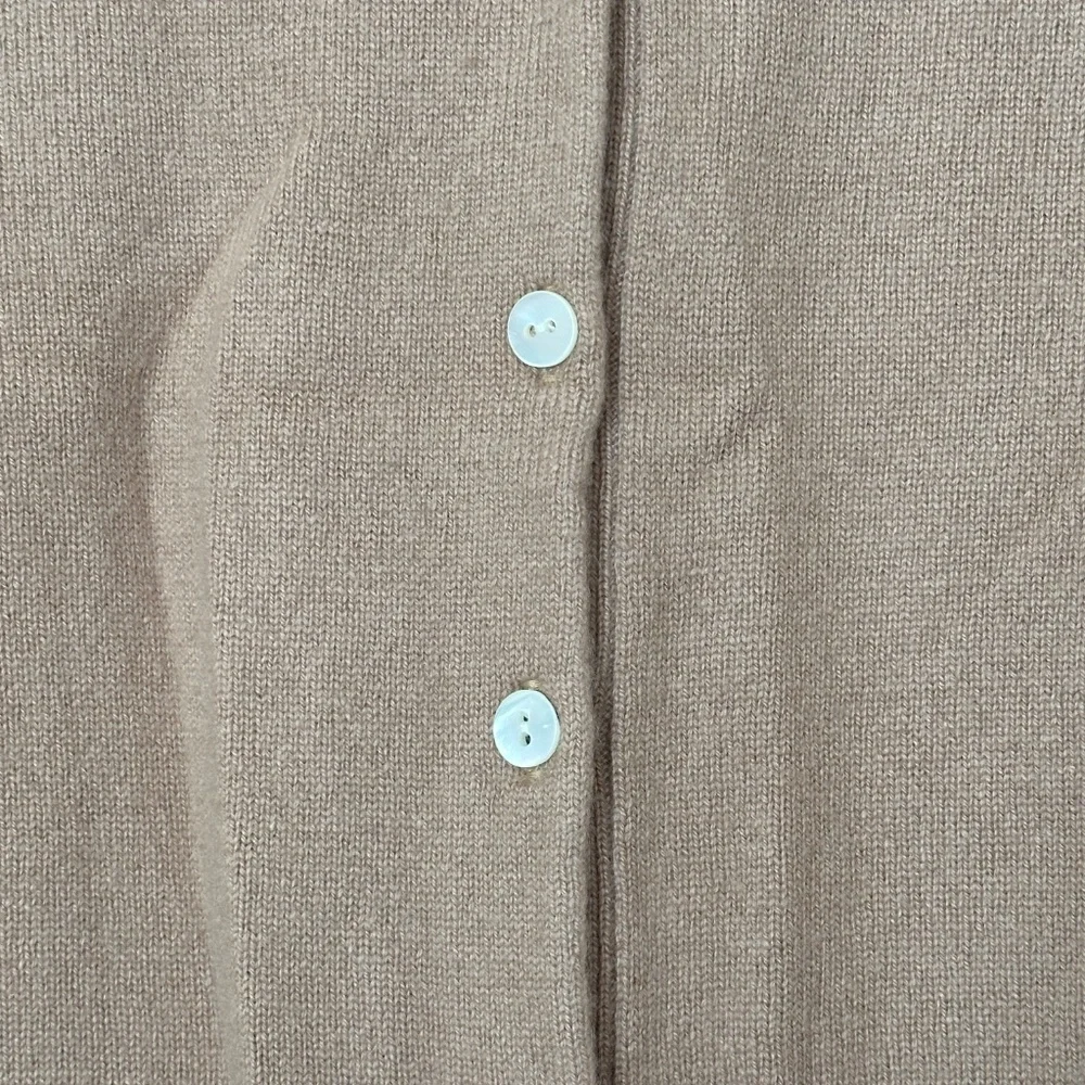 LIlly Pulitzer Fairley Cashmere Cardigan Button Tan Brown XS Classic Excellent - Picture 3 of 7